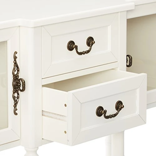 Kings Brand Furniture Wood Buffet Sideboard Cabinet Console Table, Cream White 3 Kings Brand Furniture Wood Buffet Sideboard Cabinet Console Table, Cream White - Image 3
