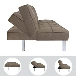 Naomi Home Madison Modern Futon Sofa Bed - Compact Design For Small Spaces - Convertible Futon With Linen Fabric For Premium Comfort - Ideal Guest Couch - Stylish & Durable, Supports Up To 750 Lbs 12 Naomi Home Madison Modern Futon Sofa Bed - Compact Design For Small Spaces - Convertible Futon With Linen Fabric For Premium Comfort - Ideal Guest Couch - Stylish & Durable, Supports Up To 750 Lbs -Safavieh Furniture 41YIawNNEiL