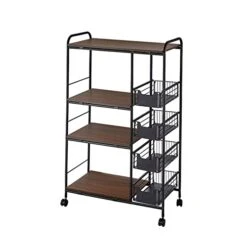 Gdrasuya10 Stand Kitchen Cart,Wire Shelving Rack Shelf Movable Kitchen Storage Holder Baker's Stand Kitchen Storage Cart