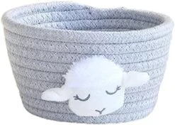 Storage Tray Cotton Rope Sundries Desktop Storage Boxes Simple Decorative Grey L -Safavieh Furniture 41YTSU83N6L. AC 2