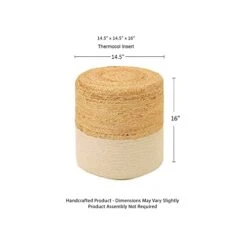 · REDEARTH · Cylindrical Pouf Foot Stool Ottoman -Jute Braided Accent Chair Footrest For The Living Room, Bedroom, Nursery, Patio, Lounge & Other Rooms In The Home (14.5”x14.5”x16”; Natural Ivory) 12 · REDEARTH · Cylindrical Pouf Foot Stool Ottoman -Jute Braided Accent Chair Footrest For The Living Room, Bedroom, Nursery, Patio, Lounge & Other Rooms In The Home (14.5”x14.5”x16”; Natural Ivory) -Safavieh Furniture 41YZjorQz5L