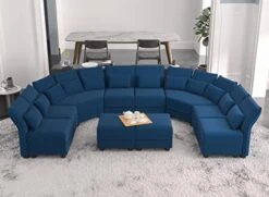 LLappuil Oversized Modular Sofa U Shape Sectional Sofa Set With Storage, Large Corner Sleeper Couch With Reversible Chaise, Faux Leather Fabric Waterproof Sofa, Dark Grey -Safavieh Furniture 41YjDn5YPKL. AC 1