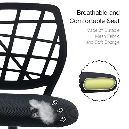 Villeston Desk Chair For Boys Girls And Teens Mesh Computer Bedroom Office Study Chair Ergonomic Small Swivel Height Adjustable Chair With Wheels, Black 3 Villeston Desk Chair For Boys Girls And Teens Mesh Computer Bedroom Office Study Chair Ergonomic Small Swivel Height Adjustable Chair With Wheels, Black - Image 3