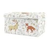 Sweet Jojo Designs Woodland Animal Toile Boy Or Girl Small Fabric Toy Bin Storage Box Chest For Baby Nursery Or Kids Room - Grey, Green And Brown Bear Deer Fox