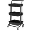 3-Tier Rolling Carts With Wheels Storage Cart Makeup Cart With Roller Wheels Mobile Storage Organizer For Kitchen, Bathroom, Office, Coffee Bar