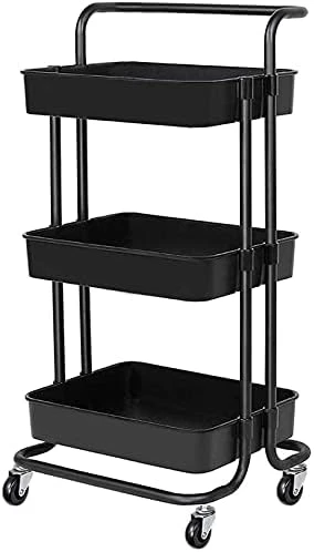 3-Tier Rolling Carts With Wheels Storage Cart Makeup Cart With Roller Wheels Mobile Storage Organizer For Kitchen, Bathroom, Office, Coffee Bar 6 3-Tier Rolling Carts With Wheels Storage Cart Makeup Cart With Roller Wheels Mobile Storage Organizer For Kitchen, Bathroom, Office, Coffee Bar - Image 6