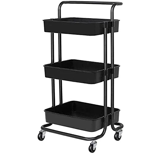 3-Tier Rolling Carts With Wheels Storage Cart Makeup Cart With Roller Wheels Mobile Storage Organizer For Kitchen, Bathroom, Office, Coffee Bar 1 3-Tier Rolling Carts With Wheels Storage Cart Makeup Cart With Roller Wheels Mobile Storage Organizer For Kitchen, Bathroom, Office, Coffee Bar