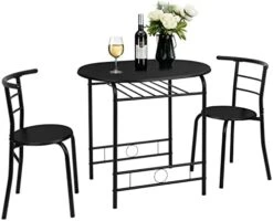 VINGLI 3 Piece Dining Set,Small Kitchen Table Set For 2,Breakfast Table Set,Kitchen Wooden Table And 2 Chairs For Small Space/Dining Room/Apartment,Metal Frame,Wine Rack,White&Light Oak 17 VINGLI 3 Piece Dining Set,Small Kitchen Table Set For 2,Breakfast Table Set,Kitchen Wooden Table And 2 Chairs For Small Space/Dining Room/Apartment,Metal Frame,Wine Rack,White&Light Oak -Safavieh Furniture 41Z4Kcsi3nL. AC