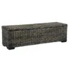 VidaXL Solid Mango Wood Storage Box Trunk Bed End Bench Living Room Home Furniture Interior Bedroom Hallway Wooden Black Kubu Rattan