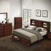 Asger Wood Bed Room Set, King, Antique Oak Finish