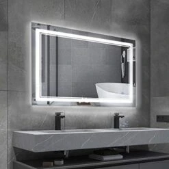 BBE 40 X 24 Inch LED Bathroom Wall-Mounted Mirror Anti-Fog Makeup Mirror With Dimmable Light And Touch Button(Horizontal/Vertical) 18 BBE 40 X 24 Inch LED Bathroom Wall-Mounted Mirror Anti-Fog Makeup Mirror With Dimmable Light And Touch Button(Horizontal/Vertical) -Safavieh Furniture 41ZGnoCpZeL. AC