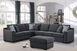 Asunflower Sectional Couches For Living Room Modular Sectional Sofa Ottoman Set 6 Seater Fabric Grey Couches L Shape Sectional Furnitures For Apartment,Large (6 Pillows) -Safavieh Furniture 41ZHvZdokxL. AC 1