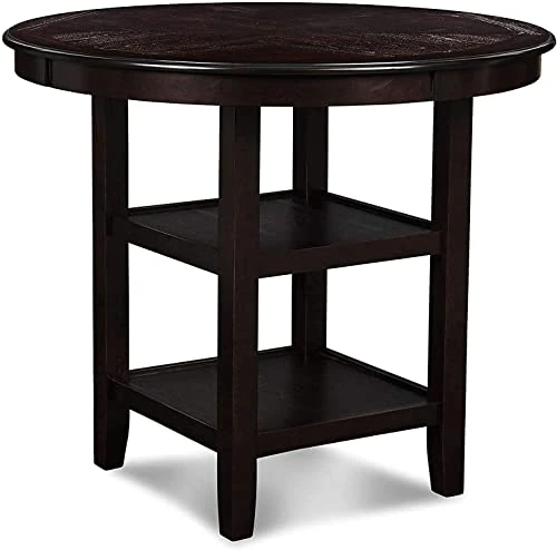 New Classic Furniture Gia 5-Piece Round Counter Height Dining Set With 1 Dining Table And 4 Chairs, 42-Inch, Ebony 2 New Classic Furniture Gia 5-Piece Round Counter Height Dining Set With 1 Dining Table And 4 Chairs, 42-Inch, Ebony - Image 2