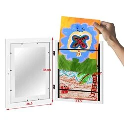 ROFISH Artwork Frame Childs Picture Storage Frame Kids Art Display For Wall Document Projects Storage Case Gifts For Children, Friends (Color : Gold) -Safavieh Furniture 41ZZUPakEDL