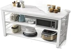 Microwave Oven Rack Kitchen Storage Rack, Floor To Floor, Multi-layer Microwave Oven Rack, Multifunctional Rock Plate Cutting Table, Rectangular Small Table, Customized Kitchen Storage Rack ( Color : -Safavieh Furniture 41ZayWssDL. AC 2