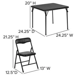Flash Furniture Kids Black 3 Piece Folding Table And Chair Set -Safavieh Furniture 41Zhld4qvgL