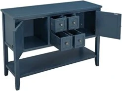 Merax LUMISOL Sideboard And Buffet Table With Storage, Wood Console Table With Two Cabinets And Bottom Shelf For Kitchen (Whitee) -Safavieh Furniture 41Zk8PyiW7L. AC 1