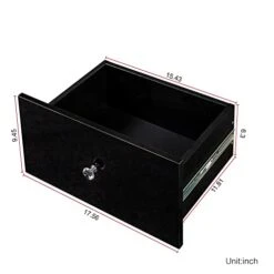 Nightstand With LED Lights And 2 Drawers, Modern Wooden Bedside Tables, Easy Assembly Fashion Small End Side Table For Bedroom, Living Room, Home, Office -Safavieh Furniture 41Zn2F8qR8L