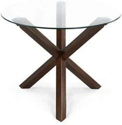 POLY & BARK Kennedy 37.4" Round Dining Table, Natural -Safavieh Furniture 41Zt5VJRlxL. AC