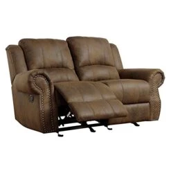 Coaster Furniture Sir Rawlinson Gliding Reclining Loveseat With Nailhead Studs Buckskin Brown 650152 -Safavieh Furniture 41aCvCS1cBL