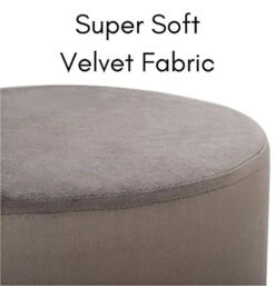 BIRDROCK HOME Round Grey Velvet Ottoman Foot Stool – Soft Compact Padded Vanity Stool - Great For The Living Room, Bedroom And Kids Room - Small Furniture (Grey) -Safavieh Furniture 41aGoDKkLsL