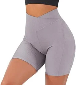 MatureGirl V Biker Waisted Waist Shorts Cross Shorts Butt Lifting Women Workout High Yoga Shorts 4X Yoga Shorts (Black, XL) -Safavieh Furniture 41aLiuAqxHL. AC