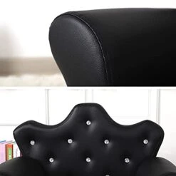 Getifun Kids Sofa Chair/Wooden Frame Toddler Upholstered Couch/PVC Leather Children Chair With Ottoman For Baby Gift (Black) -Safavieh Furniture 41aOfXL32JS
