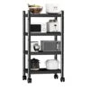BFR Kitchen Rack Multi-Layer Microwave Oven Rack Storage Rack Floor-to-Ceiling Carbon Steel Rack (Size : Four Layer)