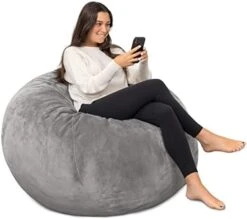 Milliard Big Ultra Supportive Stuffed Bean Bag Chair Couch For Adults And Kids Filled With Shredded Foam (Grey) 14 Milliard Big Ultra Supportive Stuffed Bean Bag Chair Couch For Adults And Kids Filled With Shredded Foam (Grey) -Safavieh Furniture 41aRrSCz2gL. AC