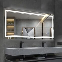 BBE 40 X 24 Inch LED Bathroom Wall-Mounted Mirror Anti-Fog Makeup Mirror With Dimmable Light And Touch Button(Horizontal/Vertical) 23 BBE 40 X 24 Inch LED Bathroom Wall-Mounted Mirror Anti-Fog Makeup Mirror With Dimmable Light And Touch Button(Horizontal/Vertical) -Safavieh Furniture 41aXK0IFoGL. AC