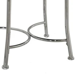 Furniture Glam Backless Diamond Band Vanity Stool, Chrome -Safavieh Furniture 41anCxadU8L