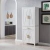 Kings Brand Furniture - 72" Freestanding Kitchen Pantry Storage Cabinet Cupboard With Doors Adjustable Shelves & Drawer, White