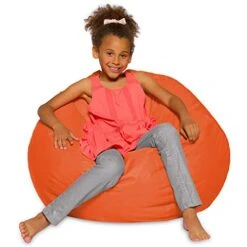 Posh Beanbags Bean Bag Chair, Large-38in, Solid Orange
