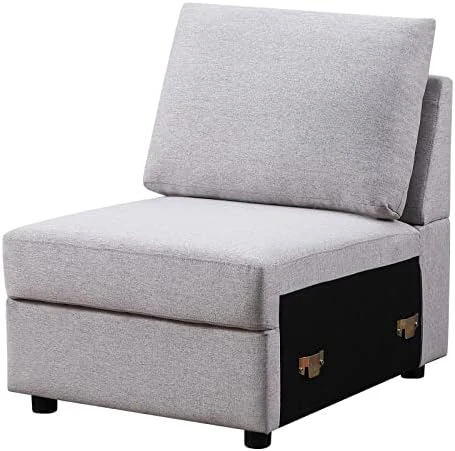 Asunflower Extra Arm Less Fabric Couches For Modular Sectional Sofa Couch Set Middle Part Sectional Couch, Deep Grey 9 Asunflower Extra Arm Less Fabric Couches For Modular Sectional Sofa Couch Set Middle Part Sectional Couch, Deep Grey - Image 9