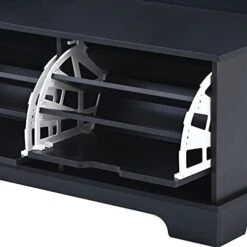 NCKMYB Entryway Hall Tree Coat Rack Bench With Shoes Storage Cabinet, Mudroom Bench Entryway Organizer With Shoe Rack Hooks Shelves, For Entrance Corner Hallway, Grey -Safavieh Furniture 41bJLx2pf9L