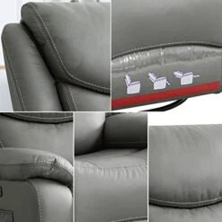 COOSLEEP Large Power Recliner Swivel Glider With USB And Type-C Charging Ports, Upholstered Breathable Leather Living Room Reclining Sofa Chair With Lumbar Support (Grey) 9 COOSLEEP Large Power Recliner Swivel Glider With USB And Type-C Charging Ports, Upholstered Breathable Leather Living Room Reclining Sofa Chair With Lumbar Support (Grey) -Safavieh Furniture 41bL9AdWONL