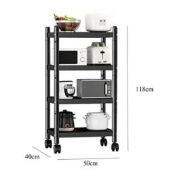 BFR Kitchen Rack Multi-Layer Microwave Oven Rack Storage Rack Floor-to-Ceiling Carbon Steel Rack (Size : Four Layer) -Safavieh Furniture 41bvXrL3h9L