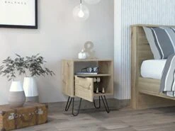 NewCosmos Eagle Creek 1-Shelf 1-Drawer Nightstand Light Oak -Safavieh Furniture 41bwHsojbQL