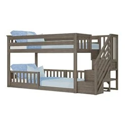 Max & Lily Low Bunk With Stairs With Three Guard Rails, Twin/Twin, Clay -Safavieh Furniture 41c1IfRLEeL