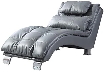 Coaster Furniture Dilleston Chaise White Faux Leather Polyurethane Chrome 550078 7 Coaster Furniture Dilleston Chaise White Faux Leather Polyurethane Chrome 550078 - Image 7