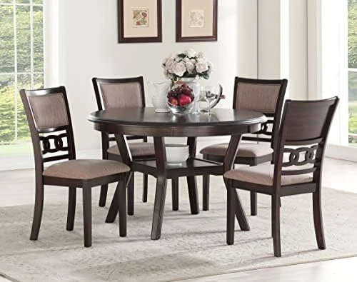 New Classic Furniture Gia 5-Piece Round Counter Height Dining Set With 1 Dining Table And 4 Chairs, 42-Inch, Ebony 11 New Classic Furniture Gia 5-Piece Round Counter Height Dining Set With 1 Dining Table And 4 Chairs, 42-Inch, Ebony - Image 11