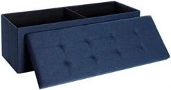 SONGMICS 30 Inches Folding Storage Ottoman Bench, Storage Chest, Foot Rest Stool, Navy Blue ULSF47IN -Safavieh Furniture 41c6FN5AJL. AC