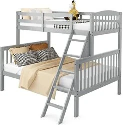 Costzon Twin Over Full Bunk Bed, Convertible Bunk Bed With Enhanced Upper-Level Guardrail And Safe Ladder, Solid Wood Bunk Bed For Kids And Teens 16 Costzon Twin Over Full Bunk Bed, Convertible Bunk Bed With Enhanced Upper-Level Guardrail And Safe Ladder, Solid Wood Bunk Bed For Kids And Teens -Safavieh Furniture 41cG7ePIhgL. AC