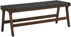 Ball & Cast Entryway Storage Bench Wood Frame Shoe Bench With Faux Leather Woven Shelf, 48 Inch Natural 12 Ball & Cast Entryway Storage Bench Wood Frame Shoe Bench With Faux Leather Woven Shelf, 48 Inch Natural -Safavieh Furniture 41cGDvFqteL. AC