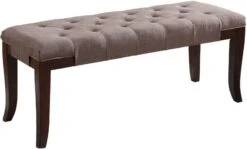 Roundhill Furniture Linon Fabric Tufted Bench, Gray -Safavieh Furniture 41cHvkA5J8L. AC
