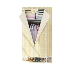 N/A Small Single Bedroom Wardrobe Simple Cloth Dust Proof College Students Simple Mini Folding Cloth Cabinet