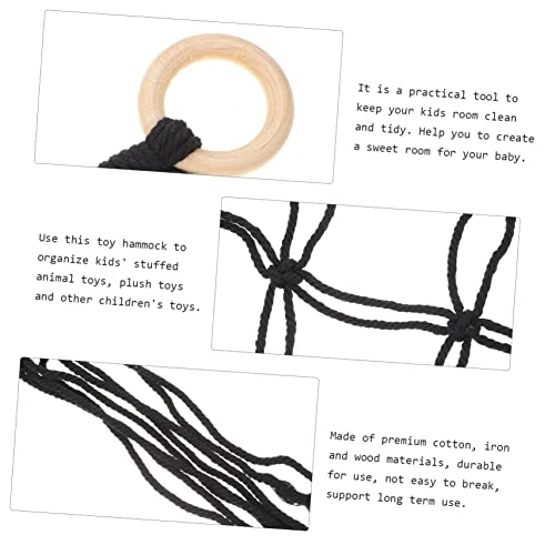DOITOOL Toy Net Bag Nets For Stuffed Animals Plush Stuffed Animals Jumbo Stuffed Animals Stuffed Animal Hammock Wall Toy Storage Hammock Wall Organizer For Bedroom Plush Toy Hammock Wooden 4 DOITOOL Toy Net Bag Nets For Stuffed Animals Plush Stuffed Animals Jumbo Stuffed Animals Stuffed Animal Hammock Wall Toy Storage Hammock Wall Organizer For Bedroom Plush Toy Hammock Wooden - Image 4