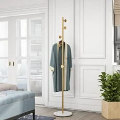 DOORXIFO Gold Coat Racks, Metal Coat Rack Freestanding With Hooks, Entryway Coat Rack Stand, Coat Racks With Marble Base, Coat Tree For Hanging Clothes, Hats, Bags -Safavieh Furniture 41cSCyOgsJL