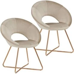 Duhome Modern Accent Velvet Chairs Dining Chairs Single Sofa Comfy Upholstered Arm Chair Living Room Furniture Mid-Century Leisure Lounge Chairs With Golden Metal Frame Legs Set Of 2 Grey -Safavieh Furniture 41cUJVreFPL. AC