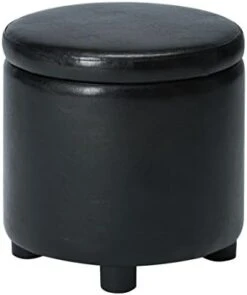 Designs4Comfort Round Accent Storage Ottoman With Reversible Tray Lid -Safavieh Furniture 41cWBGQJ L. AC